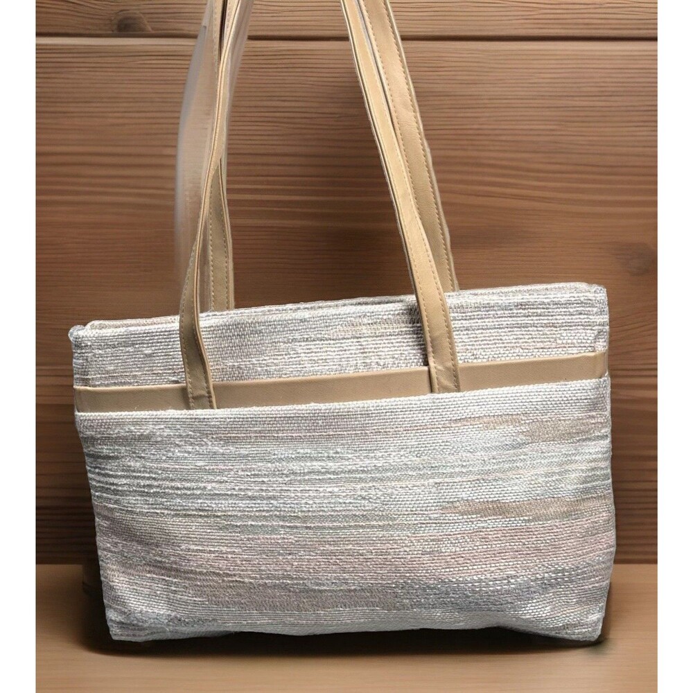 VTG 80s 90s Purse Tote Tapestry Mixed Media Pastel Coastal Granny Shoulder‎ Bag